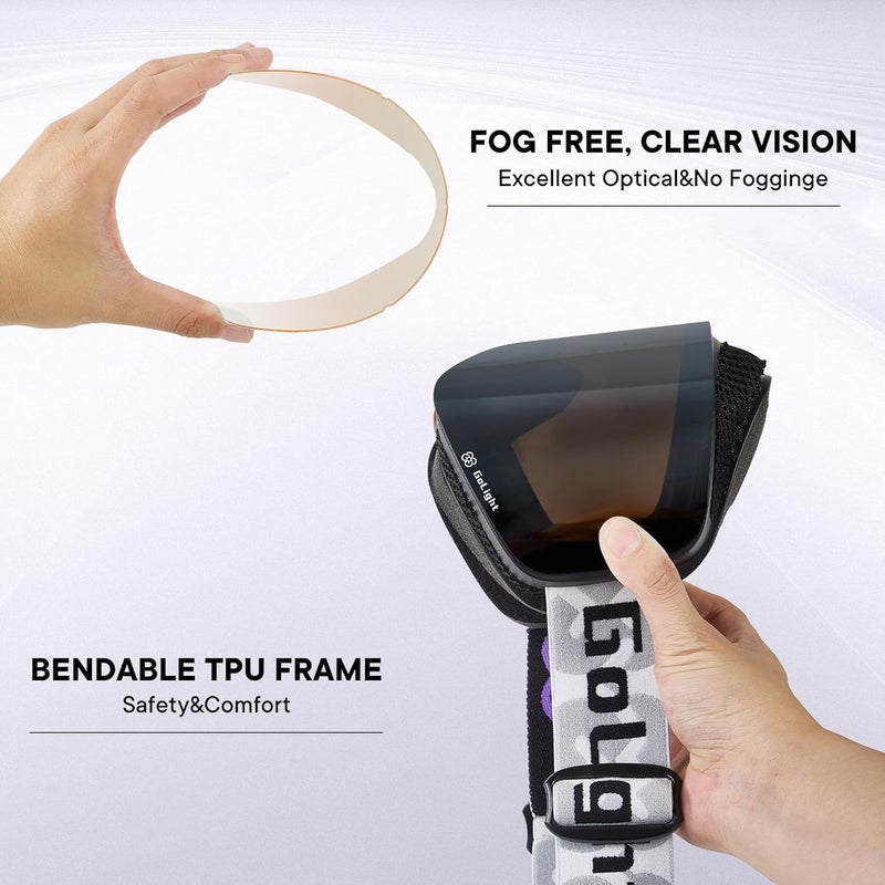 Golight XL Frameless Ski Goggles – OTG Snowboard Goggles with Anti-Fog Lens, UV400 REVO Mirror Protection for Men & Women - Image 5